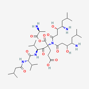 molecular formula C39H70N6O12 B1219453 Pepstatyl, glutamic acid CAS No. 70706-87-5