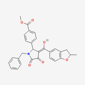 molecular formula C29H25NO6 B12194791 methyl 4-{(3E)-1-benzyl-3-[hydroxy(2-methyl-2,3-dihydro-1-benzofuran-5-yl)methylidene]-4,5-dioxopyrrolidin-2-yl}benzoate 