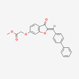 molecular formula C24H18O5 B12194905 Methyl 2-{3-oxo-2-[(4-phenylphenyl)methylene]benzo[3,4-b]furan-6-yloxy}acetate 