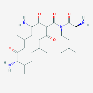 molecular formula C26H48N4O5 B1219495 Isovaleryl-valyl-3-oxo-4-amino-6-methylheptanoyl-alanyl-isoamylamide CAS No. 81485-13-4
