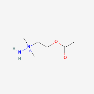 molecular formula C6H15N2O2+ B1219502 O-Acetyl-N-amino-N,N-dimethylaminoethanol CAS No. 85916-80-9
