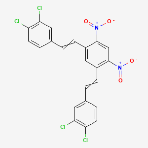 molecular formula C22H12Cl4N2O4 B1219509 1,5-Bis[2-(3,4-dichlorophenyl)ethenyl]-2,4-dinitrobenzene 