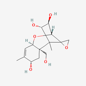 molecular formula C15H22O6 B1219521 (2R,4S,7R,9R,10R,11S)-2-(hydroxymethyl)-1,5-dimethylspiro[8-oxatricyclo[7.2.1.02,7]dodec-5-ene-12,2'-oxirane]-4,10,11-triol 