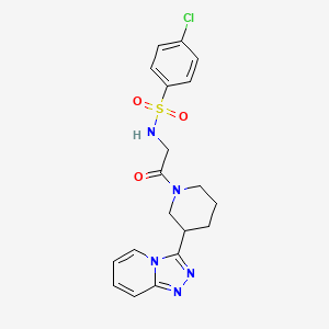 4-chloro-N-{2-oxo-2-[3-([1,2,4]triazolo[4,3-a]pyridin-3-yl)piperidin-1-yl]ethyl}benzenesulfonamide