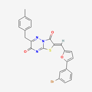 (2Z)-2-{[5-(3-bromophenyl)furan-2-yl]methylidene}-6-(4-methylbenzyl)-7H-[1,3]thiazolo[3,2-b][1,2,4]triazine-3,7(2H)-dione