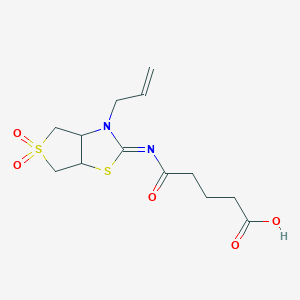 5-{[(2Z)-5,5-dioxido-3-(prop-2-en-1-yl)tetrahydrothieno[3,4-d][1,3]thiazol-2(3H)-ylidene]amino}-5-oxopentanoic acid