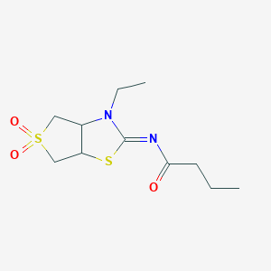 N-[(2Z)-3-ethyl-5,5-dioxidotetrahydrothieno[3,4-d][1,3]thiazol-2(3H)-ylidene]butanamide