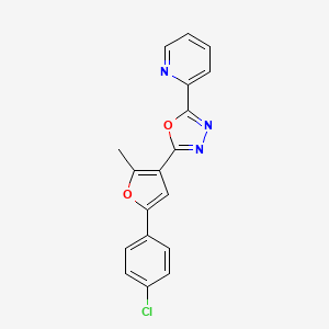 2-{5-[5-(4-Chlorophenyl)-2-methylfuran-3-yl]-1,3,4-oxadiazol-2-yl}pyridine