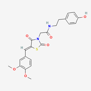 2-[(5Z)-5-(3,4-dimethoxybenzylidene)-2,4-dioxo-1,3-thiazolidin-3-yl]-N-[2-(4-hydroxyphenyl)ethyl]acetamide