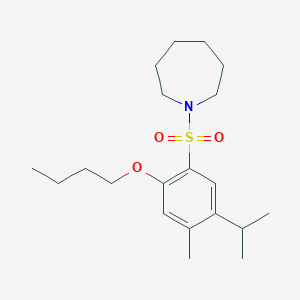 1-[2-Butoxy-4-methyl-5-(propan-2-yl)benzenesulfonyl]azepane