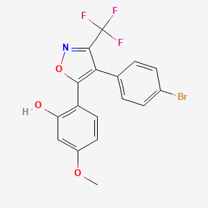 2-[4-(4-Bromophenyl)-3-(trifluoromethyl)-1,2-oxazol-5-yl]-5-methoxyphenol