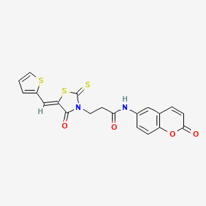 N-(2-oxo-2H-chromen-6-yl)-3-[(5Z)-4-oxo-5-(thiophen-2-ylmethylidene)-2-thioxo-1,3-thiazolidin-3-yl]propanamide