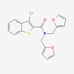 3-chloro-N,N-bis(furan-2-ylmethyl)-1-benzothiophene-2-carboxamide