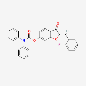 (2Z)-2-(2-fluorobenzylidene)-3-oxo-2,3-dihydro-1-benzofuran-6-yl diphenylcarbamate