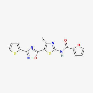 N-[(2E)-4-methyl-5-[3-(thiophen-2-yl)-1,2,4-oxadiazol-5-yl]-1,3-thiazol-2(3H)-ylidene]furan-2-carboxamide