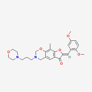 (7Z)-7-(2,5-dimethoxybenzylidene)-9-methyl-3-[3-(morpholin-4-yl)propyl]-3,4-dihydro-2H-furo[3,2-g][1,3]benzoxazin-6(7H)-one