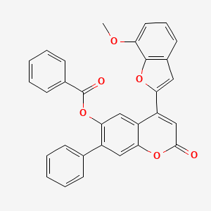 4-(7-methoxy-1-benzofuran-2-yl)-2-oxo-7-phenyl-2H-chromen-6-yl benzoate