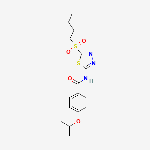 N-[5-(butylsulfonyl)-1,3,4-thiadiazol-2-yl]-4-(propan-2-yloxy)benzamide