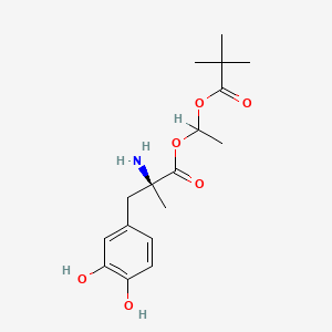 molecular formula C17H25NO6 B1219577 Methyldopa pivaloyloxyethyl ester CAS No. 81660-38-0