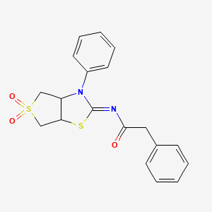 N-[(2E)-5,5-dioxido-3-phenyltetrahydrothieno[3,4-d][1,3]thiazol-2(3H)-ylidene]-2-phenylacetamide