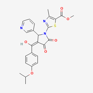 methyl 2-[(3E)-3-{hydroxy[4-(propan-2-yloxy)phenyl]methylidene}-4,5-dioxo-2-(pyridin-3-yl)pyrrolidin-1-yl]-4-methyl-1,3-thiazole-5-carboxylate