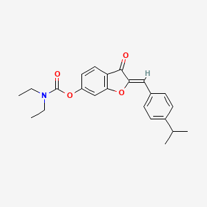 (2Z)-3-oxo-2-[4-(propan-2-yl)benzylidene]-2,3-dihydro-1-benzofuran-6-yl diethylcarbamate