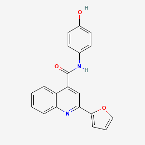 molecular formula C20H14N2O3 B12195804 2-(furan-2-yl)-N-(4-hydroxyphenyl)quinoline-4-carboxamide 