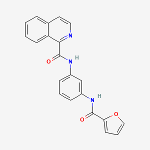 molecular formula C21H15N3O3 B1219584 N-[3-[[2-furanyl(oxo)methyl]amino]phenyl]-1-isoquinolinecarboxamide 