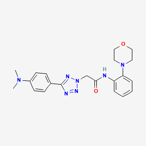 molecular formula C21H25N7O2 B1219585 2-[5-[4-(dimethylamino)phenyl]-2-tetrazolyl]-N-[2-(4-morpholinyl)phenyl]acetamide 