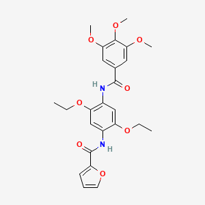 molecular formula C25H28N2O8 B1219586 N-[2,5-二乙氧基-4-[[氧代-(3,4,5-三甲氧基苯基)甲基]氨基]苯基]-2-呋喃甲酰胺 