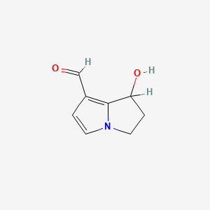 B1219604 1H-Pyrrolizine-7-carboxaldehyde, 2,3-dihydro-1-hydroxy- CAS No. 34199-35-4