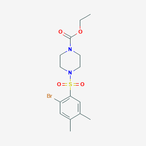 molecular formula C15H21BrN2O4S B12196042 Ethyl 4-[(2-bromo-4,5-dimethylphenyl)sulfonyl]piperazinecarboxylate 