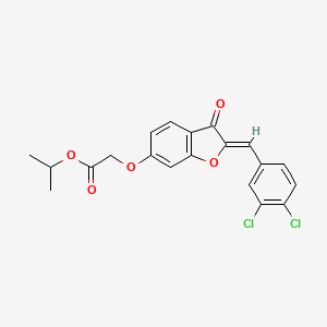 molecular formula C20H16Cl2O5 B12196049 propan-2-yl {[(2Z)-2-(3,4-dichlorobenzylidene)-3-oxo-2,3-dihydro-1-benzofuran-6-yl]oxy}acetate 