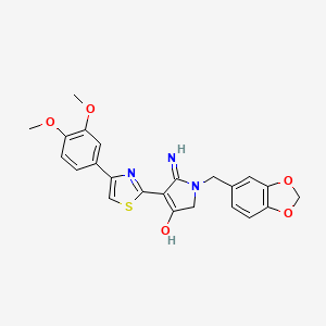 1-(1,3-benzodioxol-5-ylmethyl)-4-[4-(3,4-dimethoxyphenyl)-1,3-thiazol-2-yl]-5-imino-2,5-dihydro-1H-pyrrol-3-ol