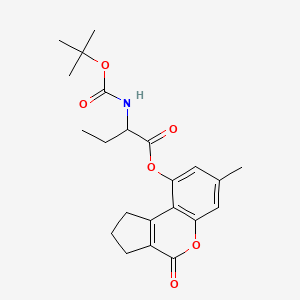 7-Methyl-4-oxo-1,2,3,4-tetrahydrocyclopenta[c]chromen-9-yl 2-[(tert-butoxycarbonyl)amino]butanoate