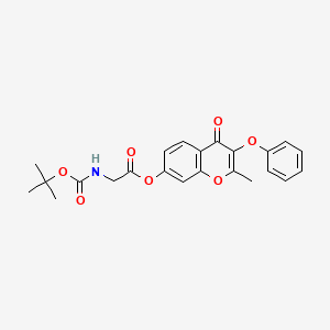 2-methyl-4-oxo-3-phenoxy-4H-chromen-7-yl N-(tert-butoxycarbonyl)glycinate