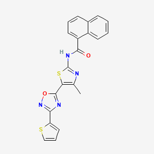 N-[(2Z)-4-methyl-5-[3-(thiophen-2-yl)-1,2,4-oxadiazol-5-yl]-1,3-thiazol-2(3H)-ylidene]naphthalene-1-carboxamide