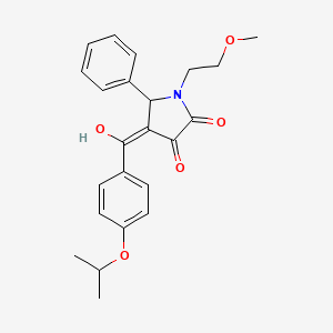 (4E)-4-{hydroxy[4-(propan-2-yloxy)phenyl]methylidene}-1-(2-methoxyethyl)-5-phenylpyrrolidine-2,3-dione