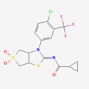 N-[(2Z)-3-[4-chloro-3-(trifluoromethyl)phenyl]-5,5-dioxidotetrahydrothieno[3,4-d][1,3]thiazol-2(3H)-ylidene]cyclopropanecarboxamide