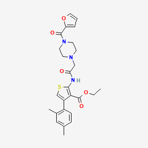 Ethyl 4-(2,4-dimethylphenyl)-2-{2-[4-(furan-2-carbonyl)piperazin-1-yl]acetamido}thiophene-3-carboxylate