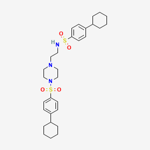 4-cyclohexyl-N-(2-{4-[(4-cyclohexylphenyl)sulfonyl]piperazin-1-yl}ethyl)benzenesulfonamide