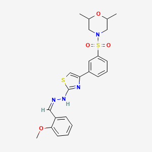 4-[(3-{2-[(2Z)-2-(2-methoxybenzylidene)hydrazinyl]-1,3-thiazol-4-yl}phenyl)sulfonyl]-2,6-dimethylmorpholine