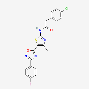 2-(4-chlorophenyl)-N-[(2Z)-5-[3-(4-fluorophenyl)-1,2,4-oxadiazol-5-yl]-4-methyl-1,3-thiazol-2(3H)-ylidene]acetamide