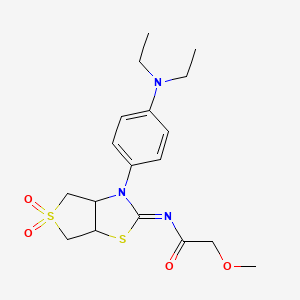 N-[(2E)-3-[4-(diethylamino)phenyl]-5,5-dioxidotetrahydrothieno[3,4-d][1,3]thiazol-2(3H)-ylidene]-2-methoxyacetamide