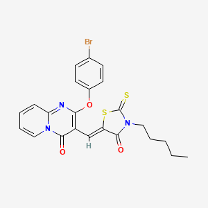 2-(4-bromophenoxy)-3-[(Z)-(4-oxo-3-pentyl-2-thioxo-1,3-thiazolidin-5-ylidene)methyl]-4H-pyrido[1,2-a]pyrimidin-4-one