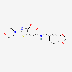 N-(1,3-benzodioxol-5-ylmethyl)-2-[2-(morpholin-4-yl)-4-oxo-4,5-dihydro-1,3-thiazol-5-yl]acetamide