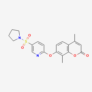 4,8-dimethyl-7-{[5-(pyrrolidine-1-sulfonyl)pyridin-2-yl]oxy}-2H-chromen-2-one