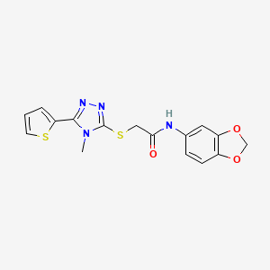 N-(1,3-benzodioxol-5-yl)-2-{[4-methyl-5-(thiophen-2-yl)-4H-1,2,4-triazol-3-yl]sulfanyl}acetamide