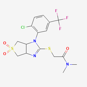 2-({1-[2-chloro-5-(trifluoromethyl)phenyl]-5,5-dioxido-3a,4,6,6a-tetrahydro-1H-thieno[3,4-d]imidazol-2-yl}sulfanyl)-N,N-dimethylacetamide