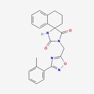 1-{[3-(2-methylphenyl)-1,2,4-oxadiazol-5-yl]methyl}-3',4'-dihydro-2'H-spiro[imidazolidine-4,1'-naphthalene]-2,5-dione